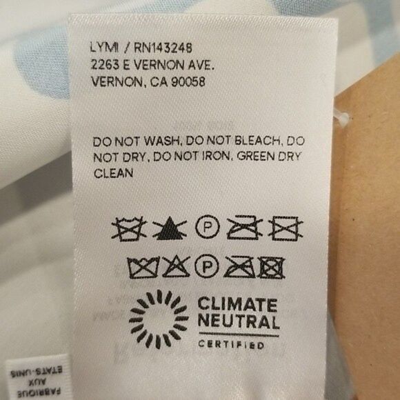 💕REFORMATION💕 Joanne Silk Dress ~ Hyperion Blue Print 10 NWOT - Picture 15 of 15